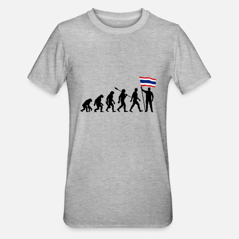 Thaïlande - Evolution - Drapeau - Nation - T-shirt polycoton Unisexe - gris chiné