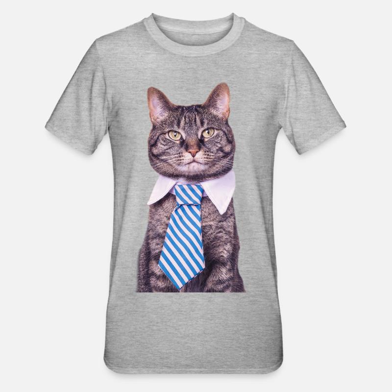 Chat de bureau - T-shirt polycoton Unisexe - gris chiné