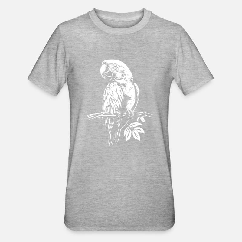 White parrot - Unisex Polycotton T-Shirt - heather grey