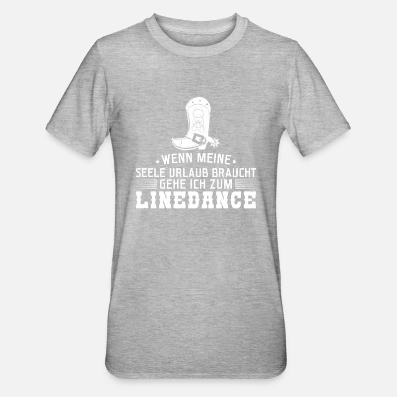 Linedance Linedancer Tänzer Geschenk - Unisex Polycotton T-Shirt - Grau meliert
