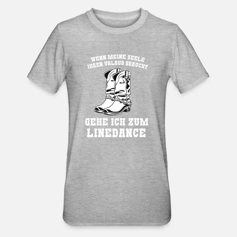 Linedance Tänzer Line Dance Geschenk - Unisex Polycotton T-Shirt - Grau meliert