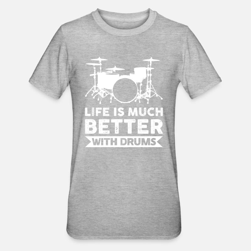 Drums Drummers play drums - Unisex Polycotton T-Shirt - heather grey