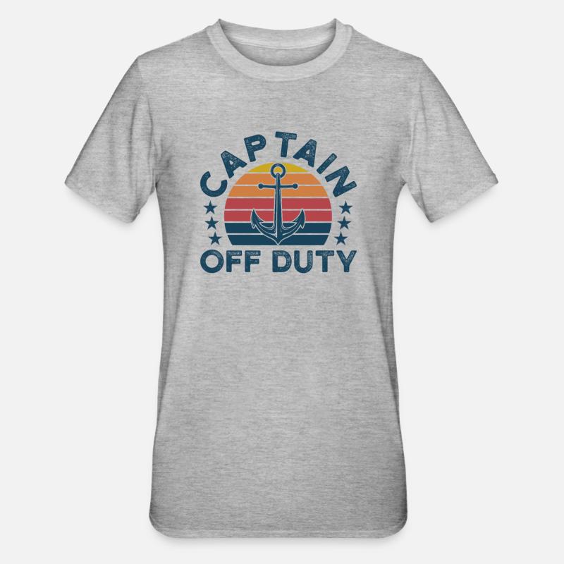 Captain Captains Boating Gift - Unisex Polycotton T-Shirt - heather grey