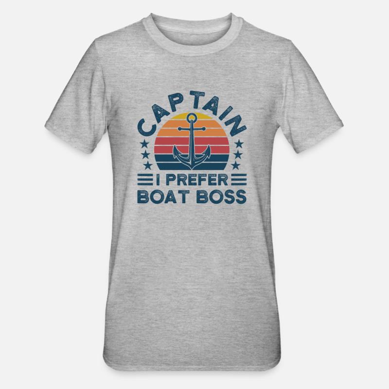 Captain Captains Boating Gift - Unisex Polycotton T-Shirt - heather grey