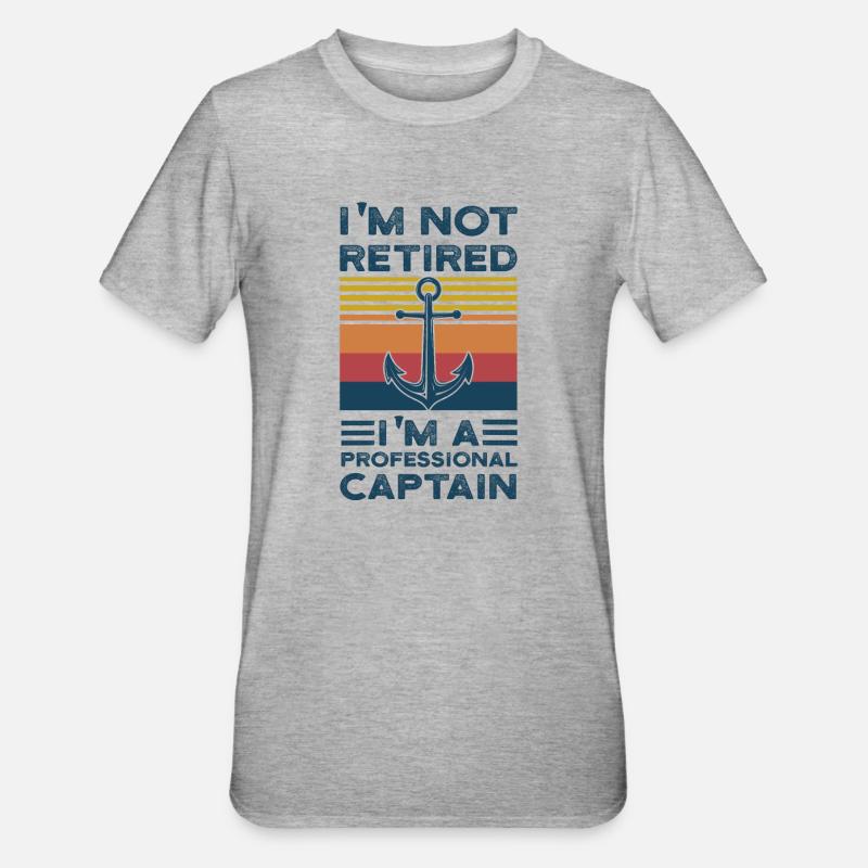 Captain Captains Boating Gift - Unisex Polycotton T-Shirt - heather grey