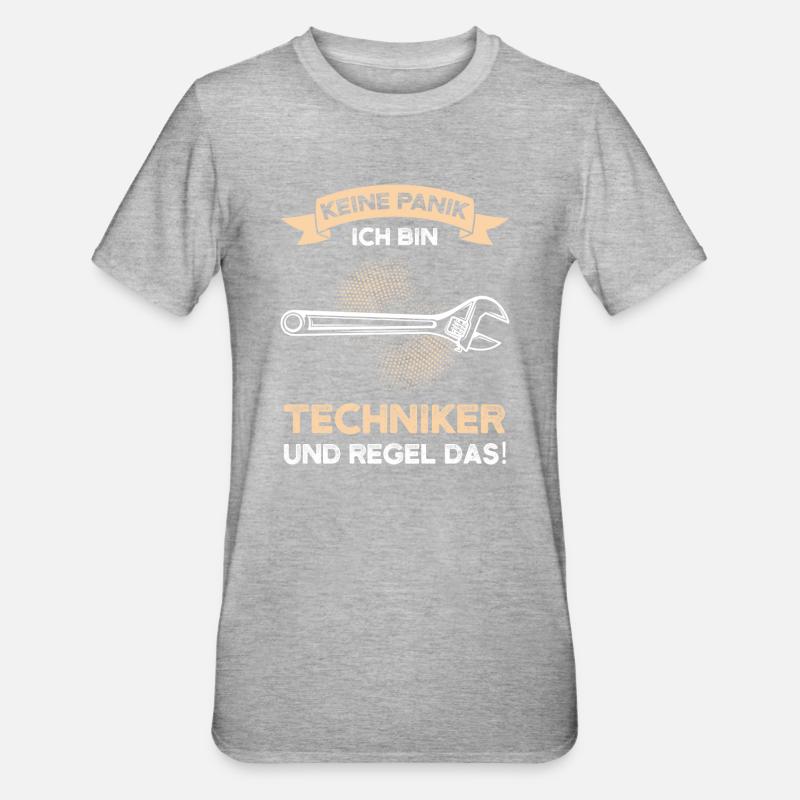 Techniker Beruf Fachmann Technik Geschenk - Unisex Polycotton T-Shirt - Grau meliert