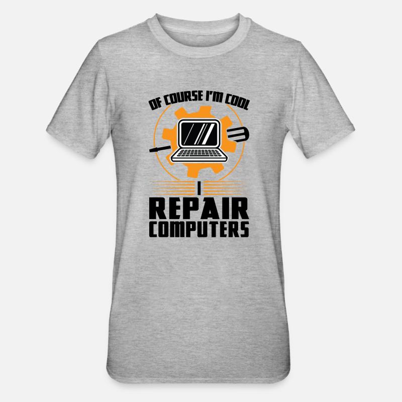 Technischer Support Computertechniker Technischer - Unisex Polycotton T-Shirt - Grau meliert