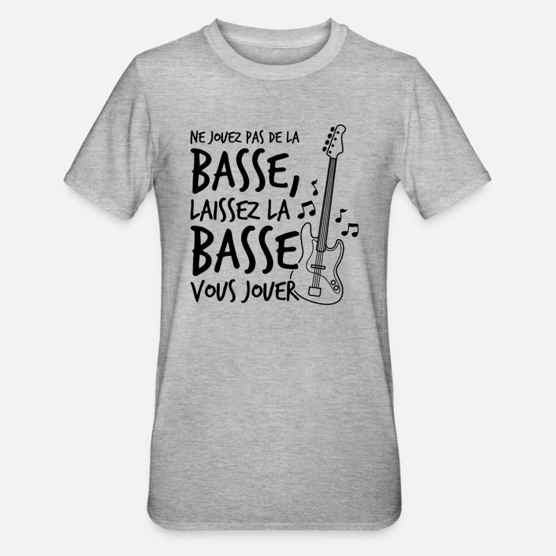 Guitar Basse Basse Guitar Geschenk - Unisex Polycotton T-Shirt - Grau meliert