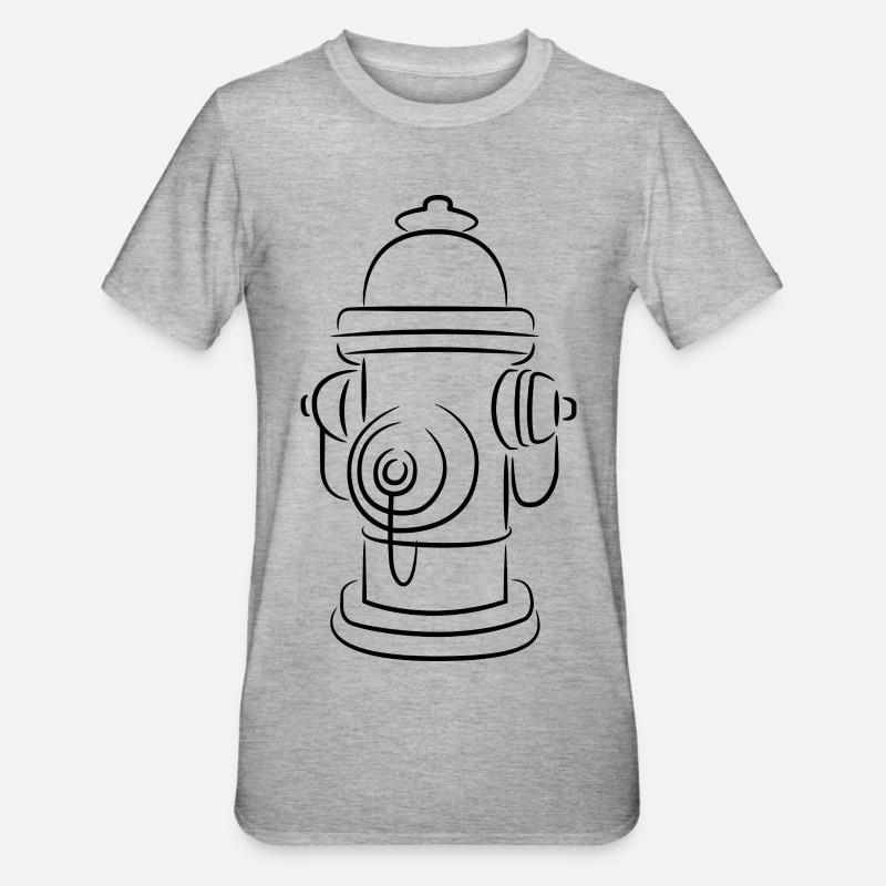 Sketch fire hydrant - Unisex Polycotton T-Shirt - heather grey