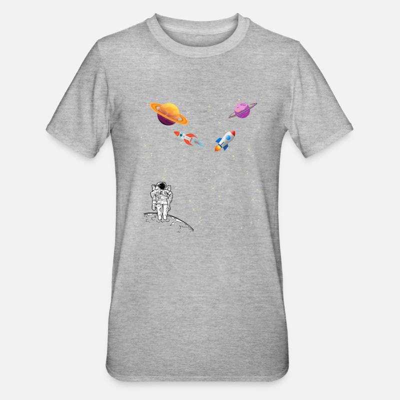 Space Space Missiles Spatial Astronaute - T-shirt polycoton Unisexe - gris chiné