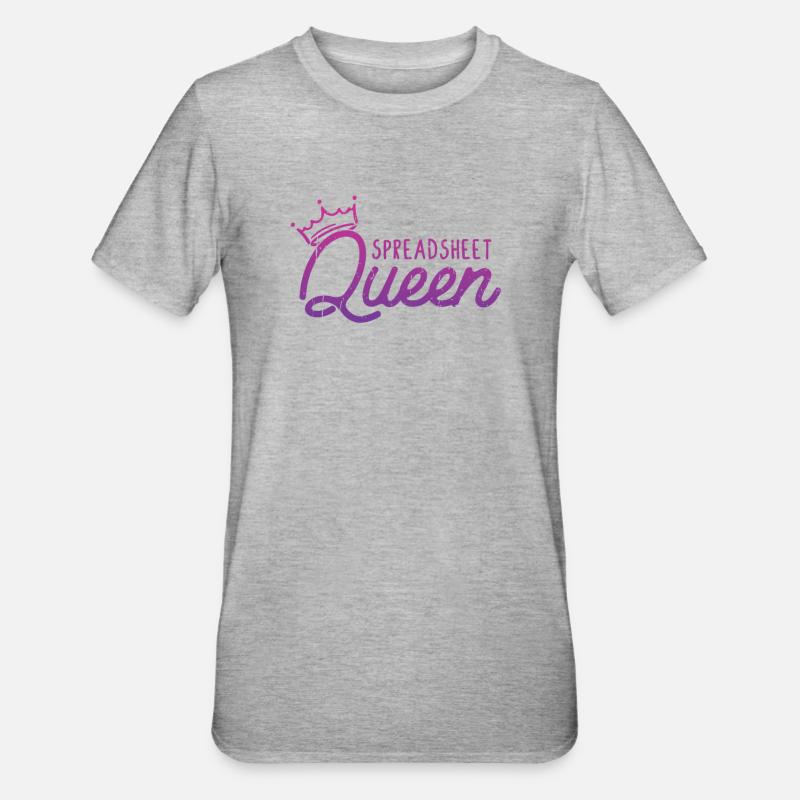 Spreadsheet Queen - Datencode - Unisex Polycotton T-Shirt - Grau meliert