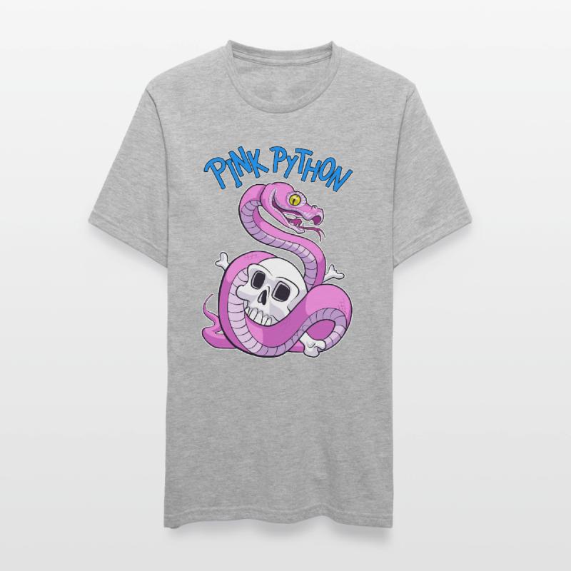 Pink Python (Blue) Unisex Polycotton T-Shirt