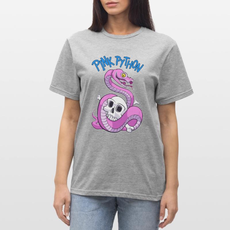Pink Python (Blue) Unisex Polycotton T-Shirt