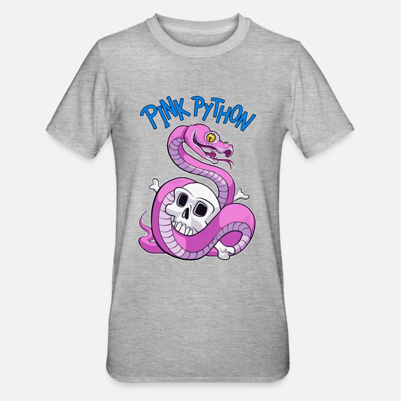 Pink Python (Blue) - T-shirt polycoton Unisexe - gris chiné