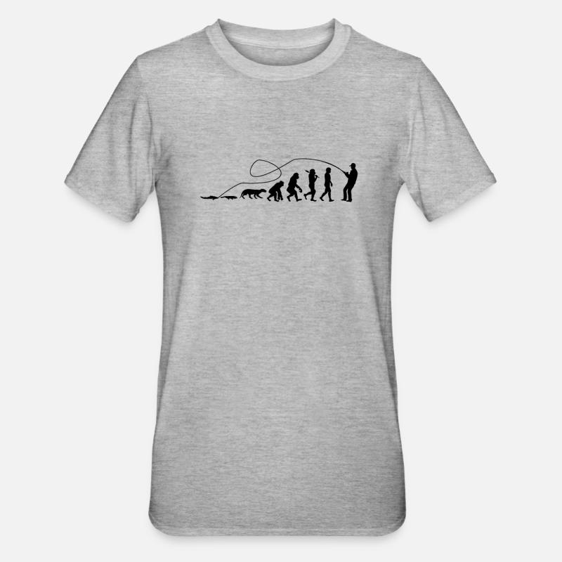 Evolution Angler TShirt - Unisex Polycotton T-Shirt - heather grey