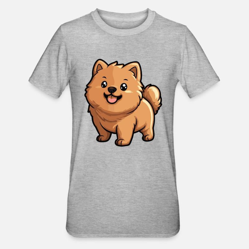 Chow Chow Chien Mignon - T-shirt polycoton Unisexe - gris chiné