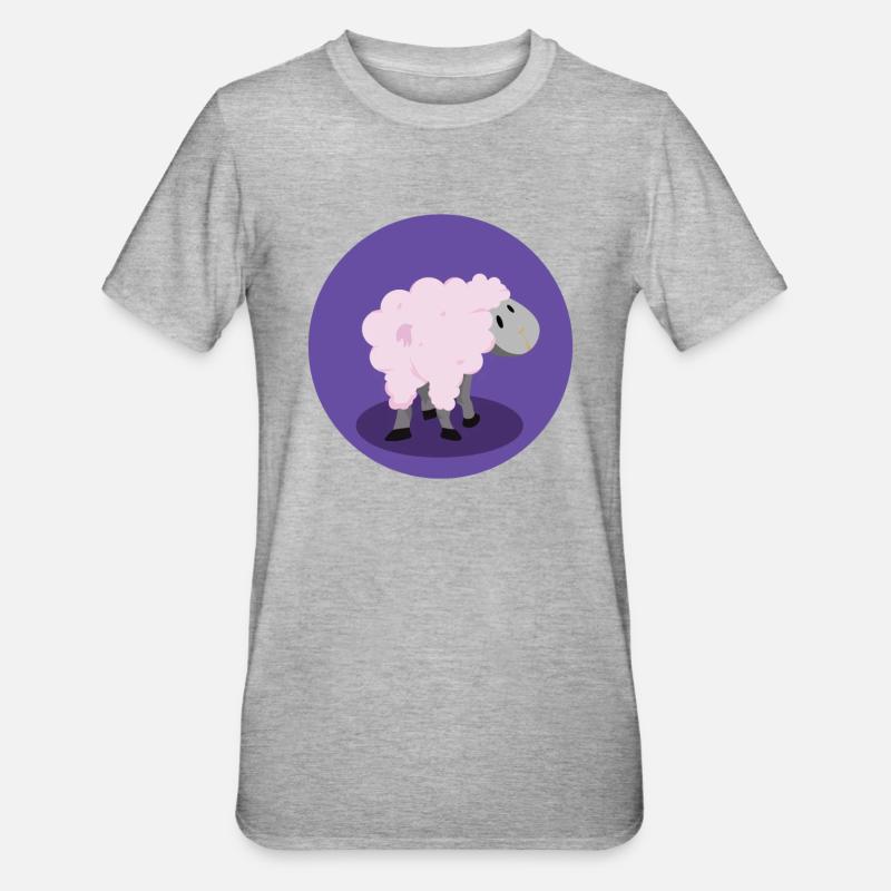 Nette Schafe - Unisex Polycotton T-Shirt - Grau meliert