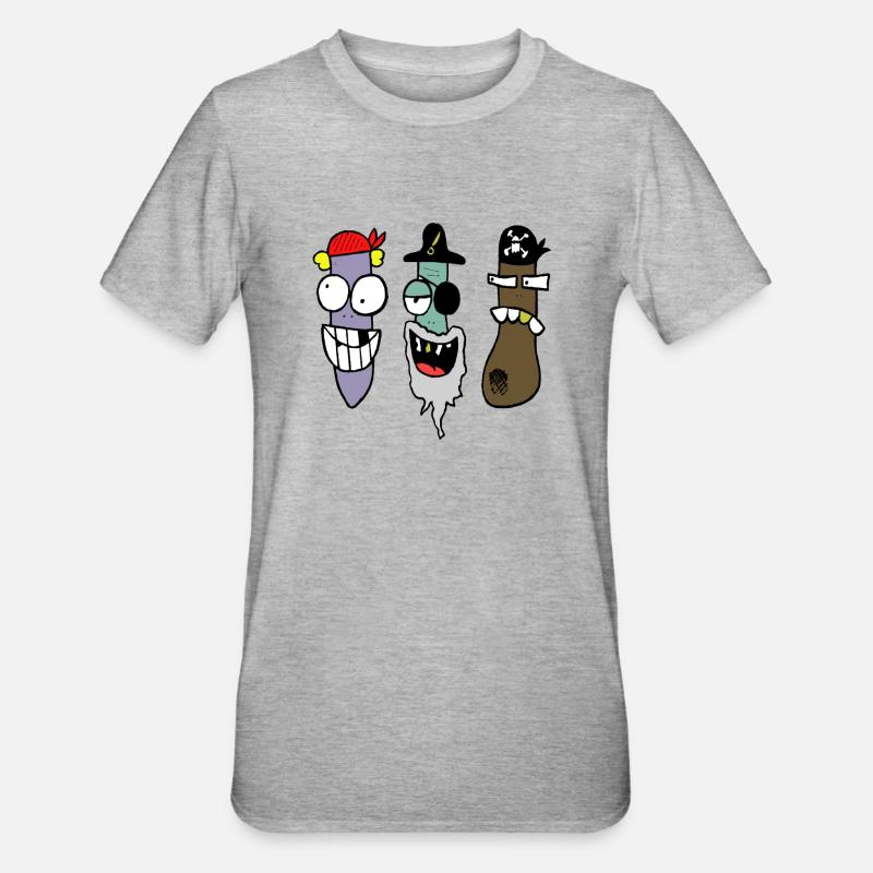 Pirates par Daniel Rausch - T-shirt polycoton Unisexe - gris chiné