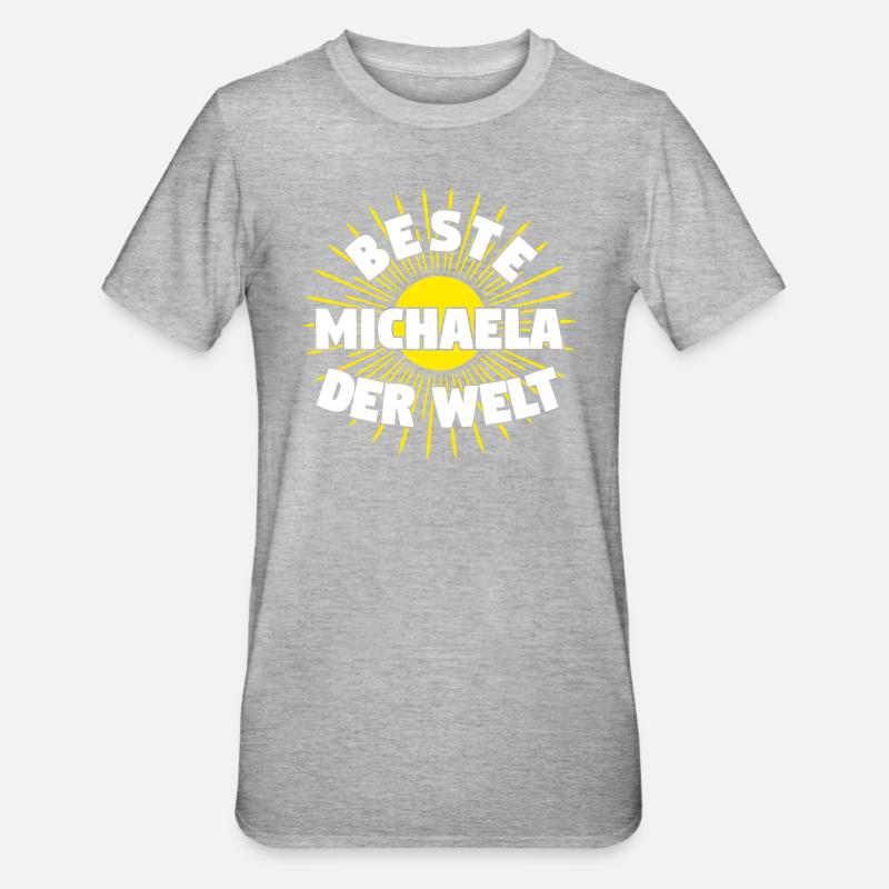Michaela - Beste Michaela der Welt - Unisex Polycotton T-Shirt - Grau meliert