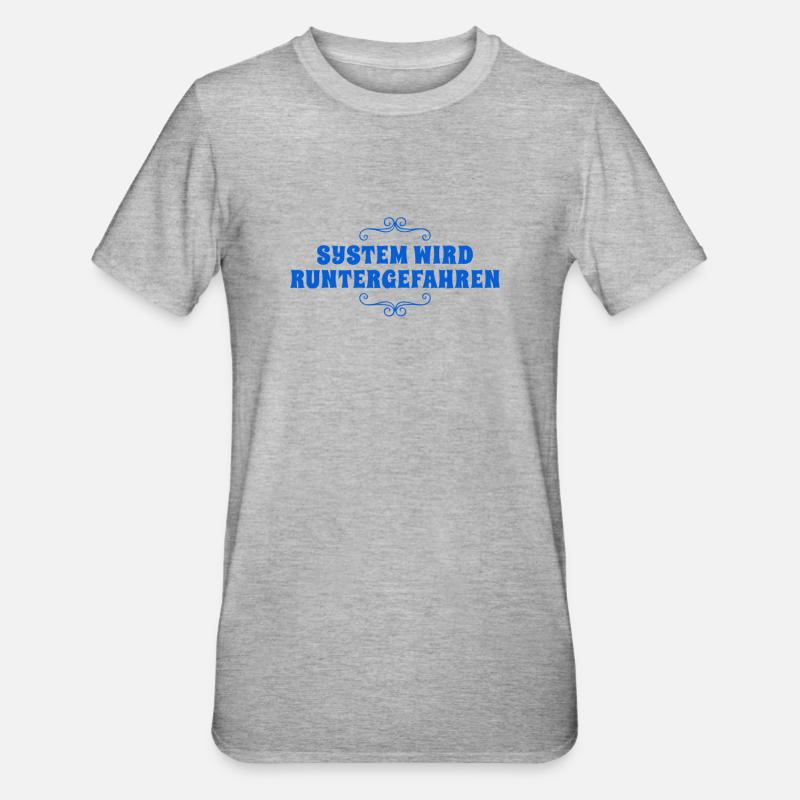 System wird heruntergefahren - Unisex Polycotton T-Shirt - Grau meliert