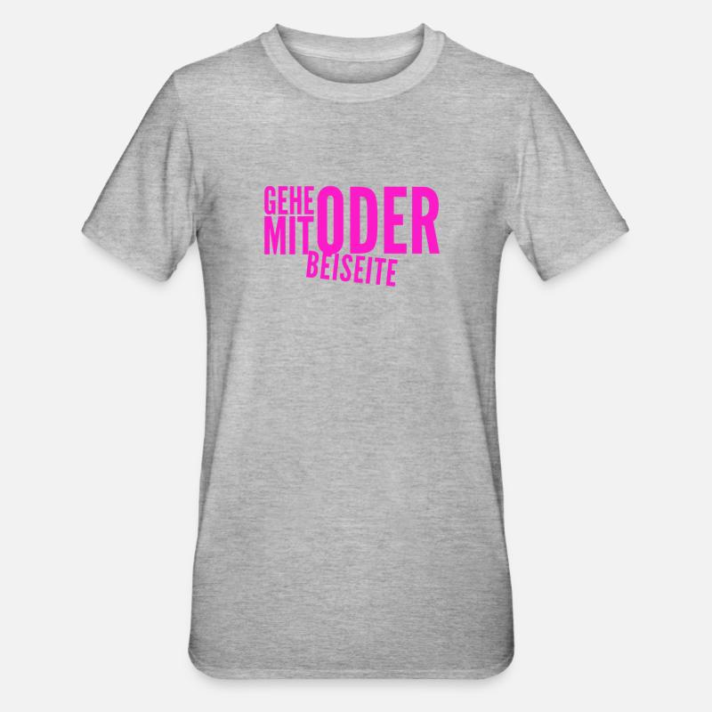 kommst du mit oder nicht? - Unisex Polycotton T-Shirt - Grau meliert