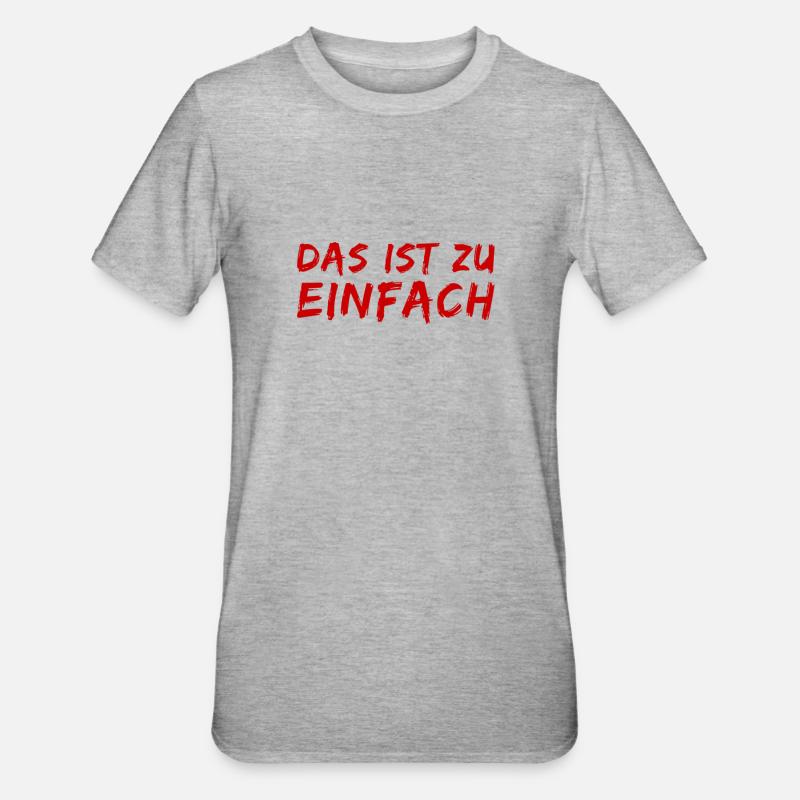 wie einfach - Unisex Polycotton T-Shirt - Grau meliert