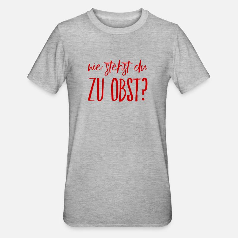 Obst gefällig? - Unisex Polycotton T-Shirt - Grau meliert