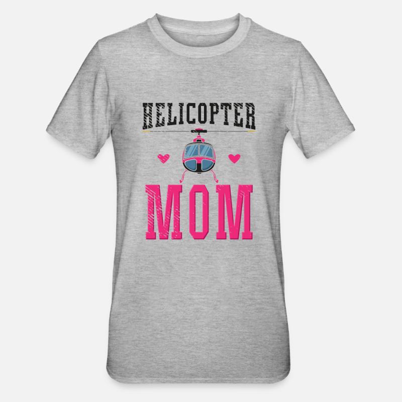 Helicopter Mom Aviation Pilot - Unisex Polycotton T-Shirt - heather grey