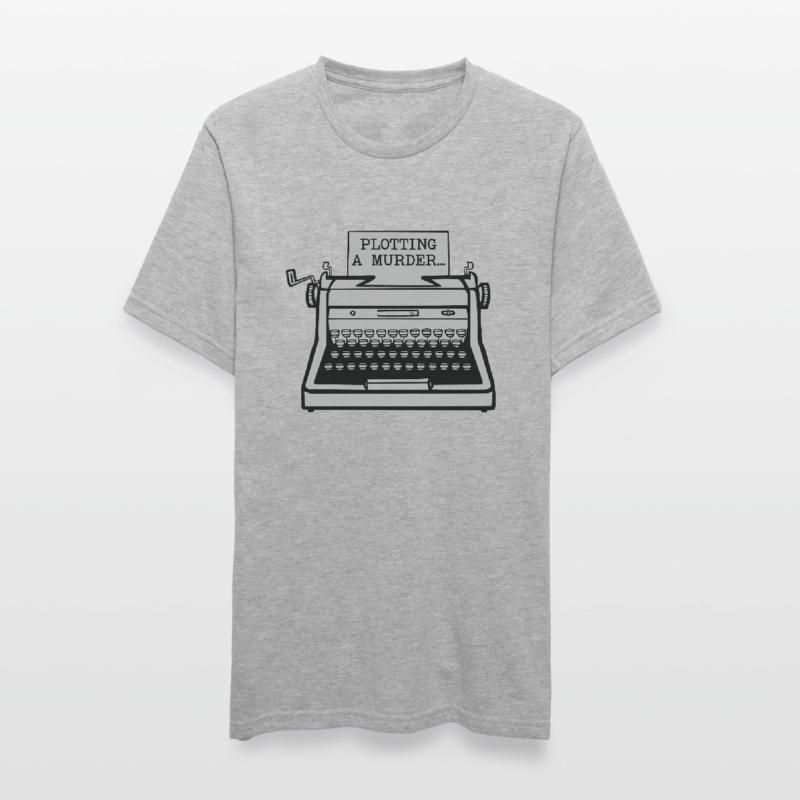 Plotting A Murder Typewriter Author Writer Book Unisex Polycotton T-Shirt