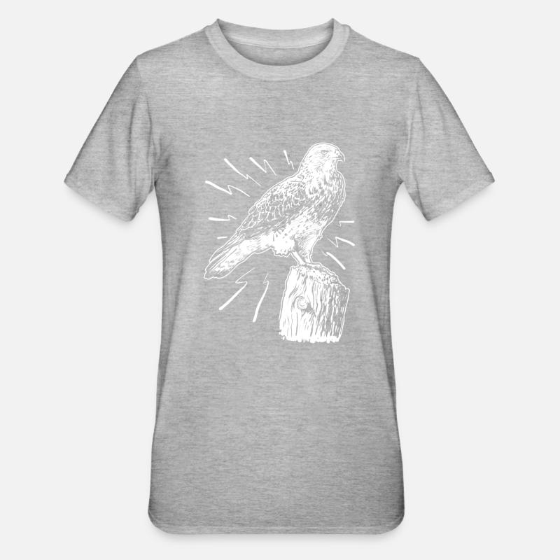 Ornithology Bird Lover Hawk Falcon Eagle - Unisex Polycotton T-Shirt - heather grey