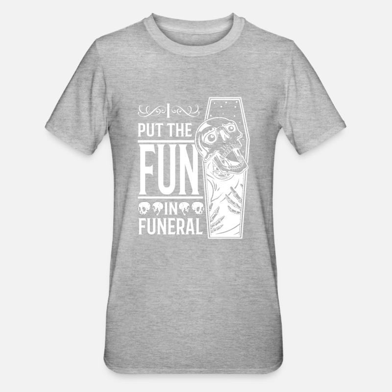 Drôle d’Undertaker Gravedigger Hearse - T-shirt polycoton Unisexe - gris chiné