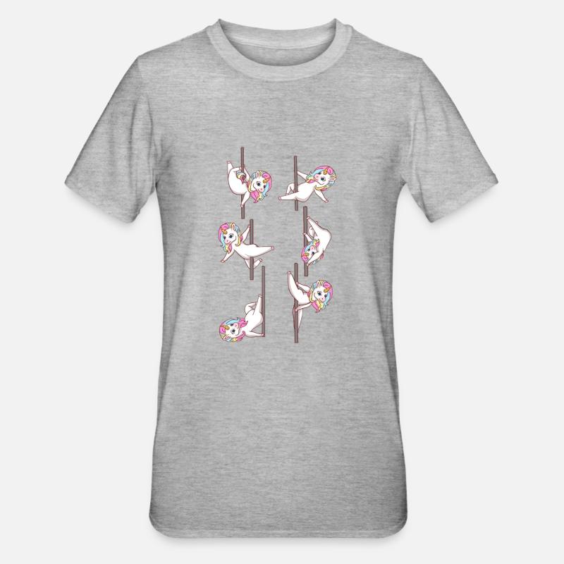Licorne Pole Dance Pole Dance Danseuse - T-shirt polycoton Unisexe - gris chiné