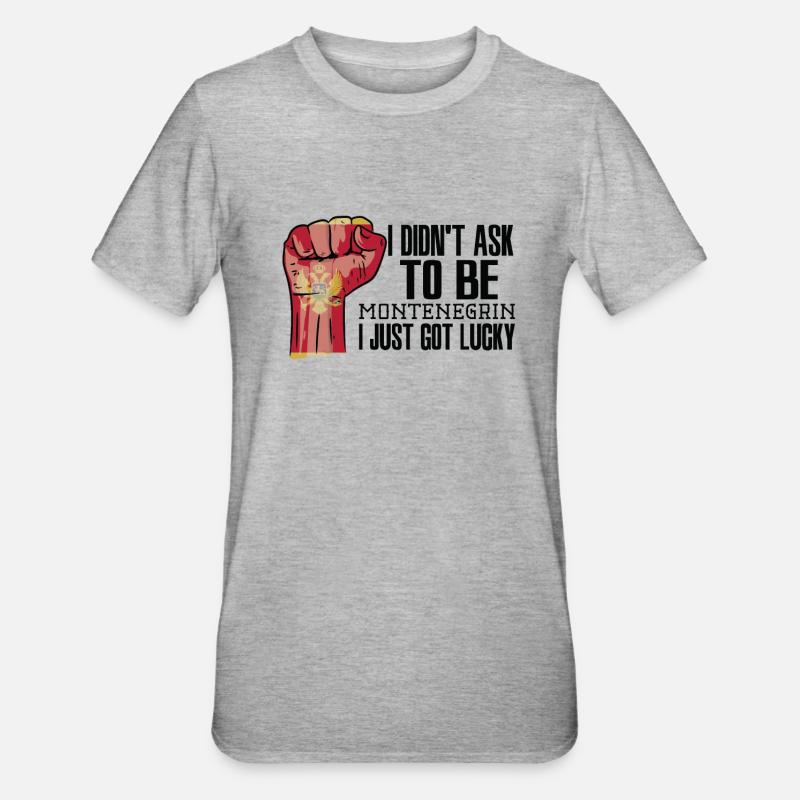 Fierté monténégrine Drapeau monténégrin - T-shirt polycoton Unisexe - gris chiné