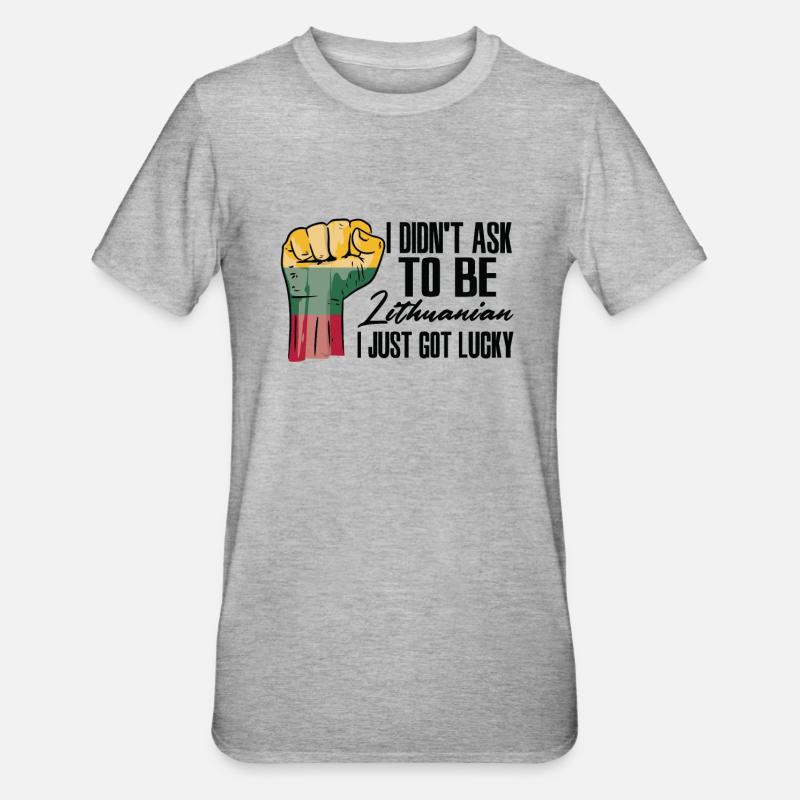 Fierté lituanienne Drapeau lituanien cultivé - T-shirt polycoton Unisexe - gris chiné