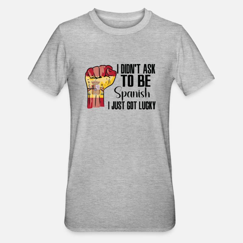 Fierté espagnole Drapeau espagnol cultivé - T-shirt polycoton Unisexe - gris chiné