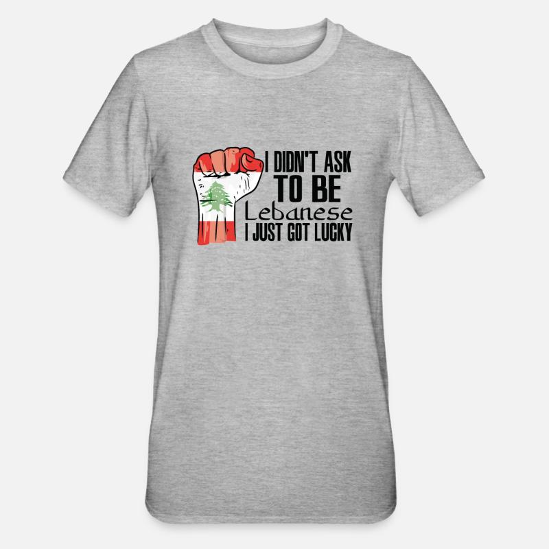 Fierté libanaise Drapeau libanais agrandi - T-shirt polycoton Unisexe - gris chiné
