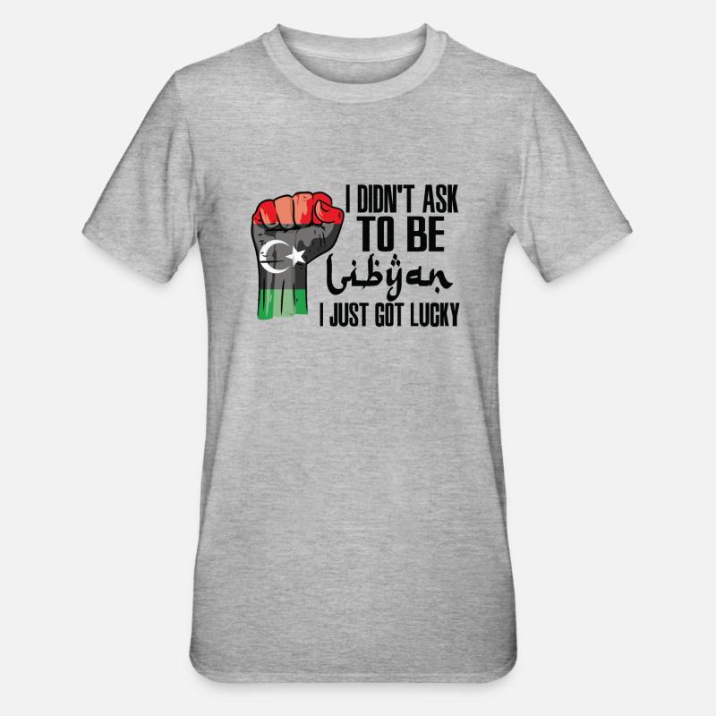 Libyscher Stolz Libysche Flagge Gewachsen - Unisex Polycotton T-Shirt - Grau meliert