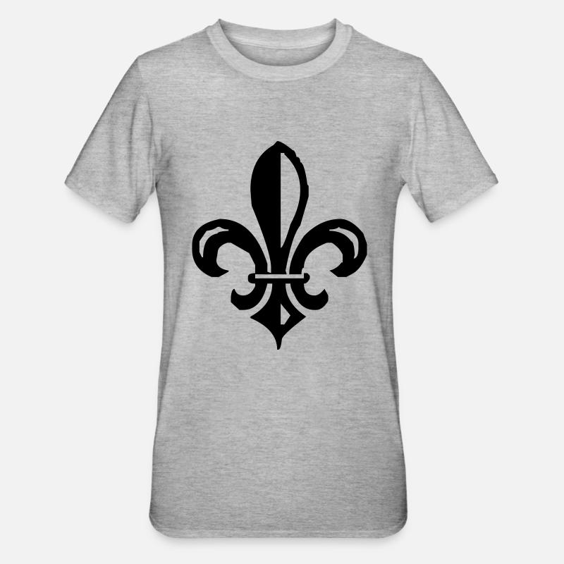 fleur de lis french lily - T-shirt polycoton Unisexe - gris chiné