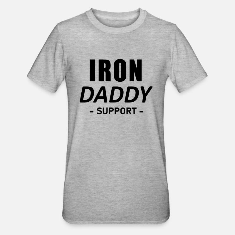 IRON DADDY SUPPORT BLACK - T-shirt polycoton Unisexe - gris chiné