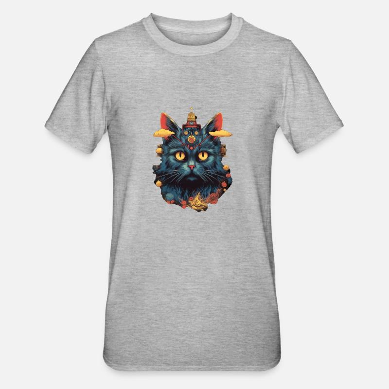 Chat - T-shirt polycoton Unisexe - gris chiné