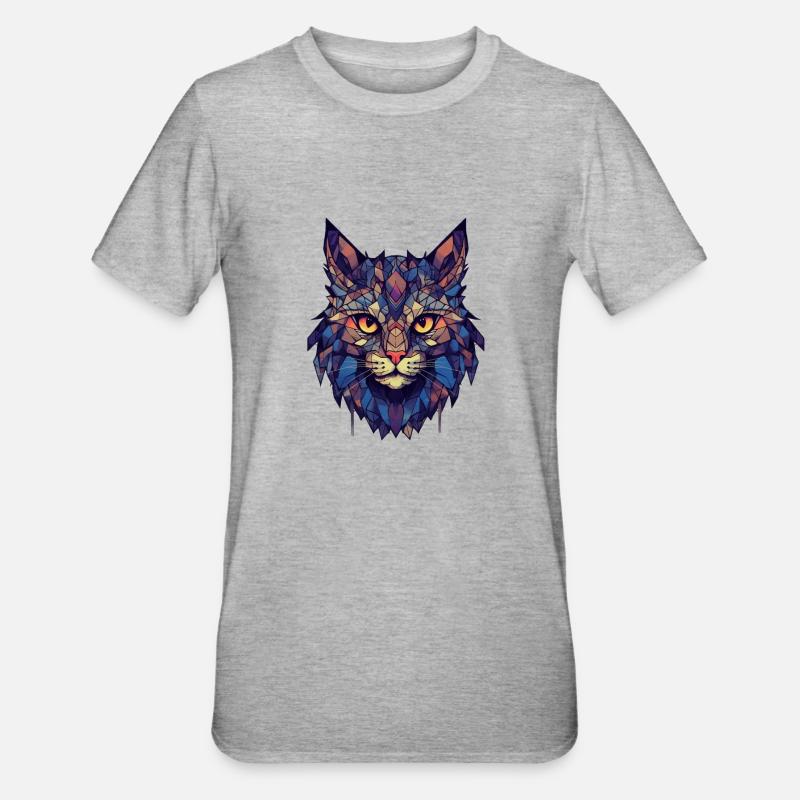 Chat - T-shirt polycoton Unisexe - gris chiné