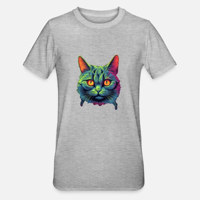 Chat - T-shirt polycoton Unisexe - gris chiné