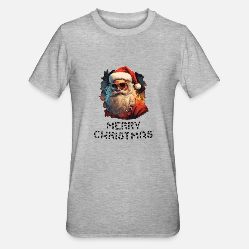 Weihnachtsmann - Marry Christmas - Unisex Polycotton T-Shirt - Grau meliert