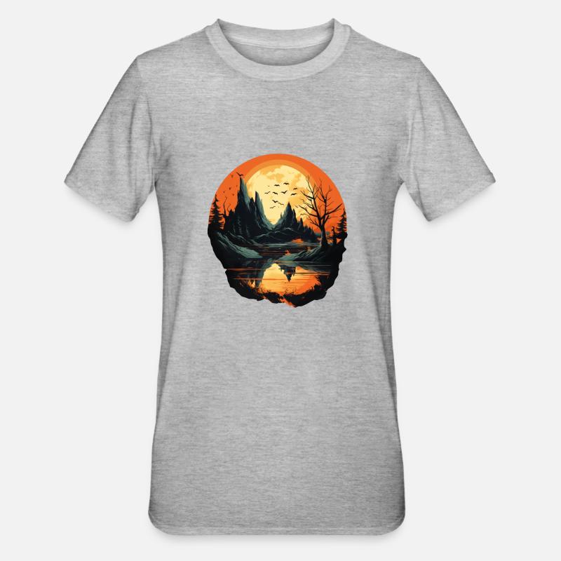 Paysage - T-shirt polycoton Unisexe - gris chiné