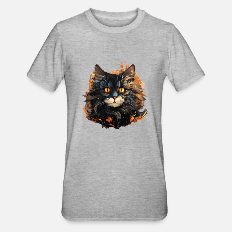 Chat - T-shirt polycoton Unisexe - gris chiné