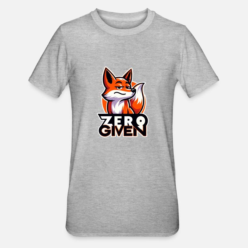 Zéro donné - Illustration de renard - T-shirt polycoton Unisexe - gris chiné