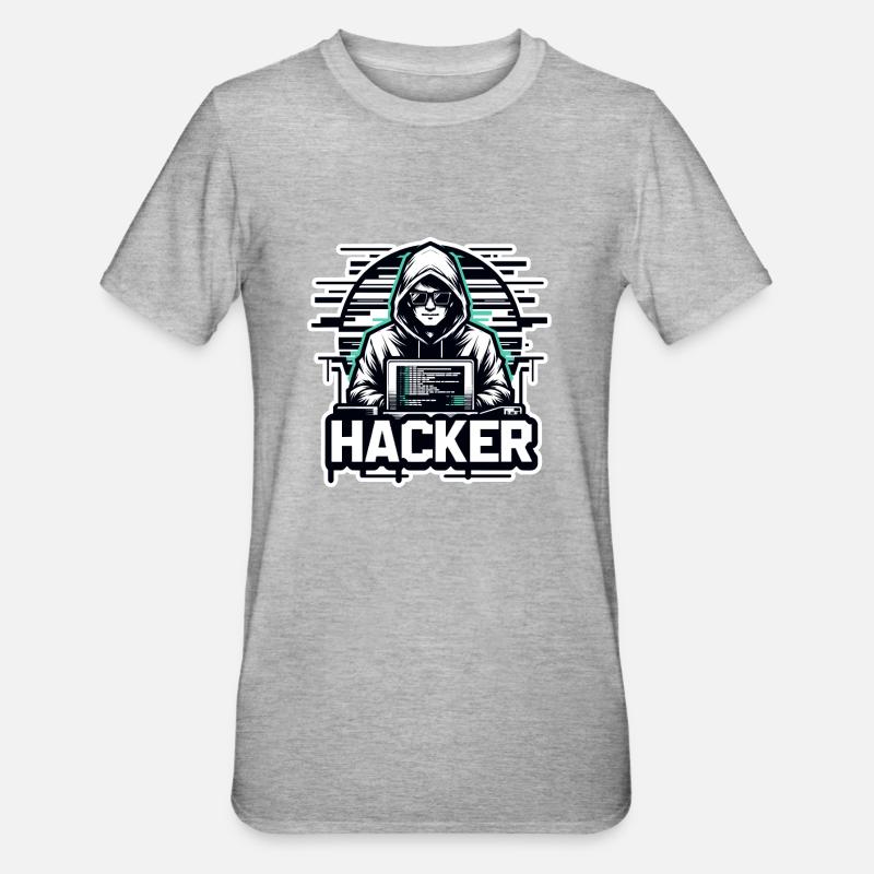 Hacker - Illustration - T-shirt polycoton Unisexe - gris chiné