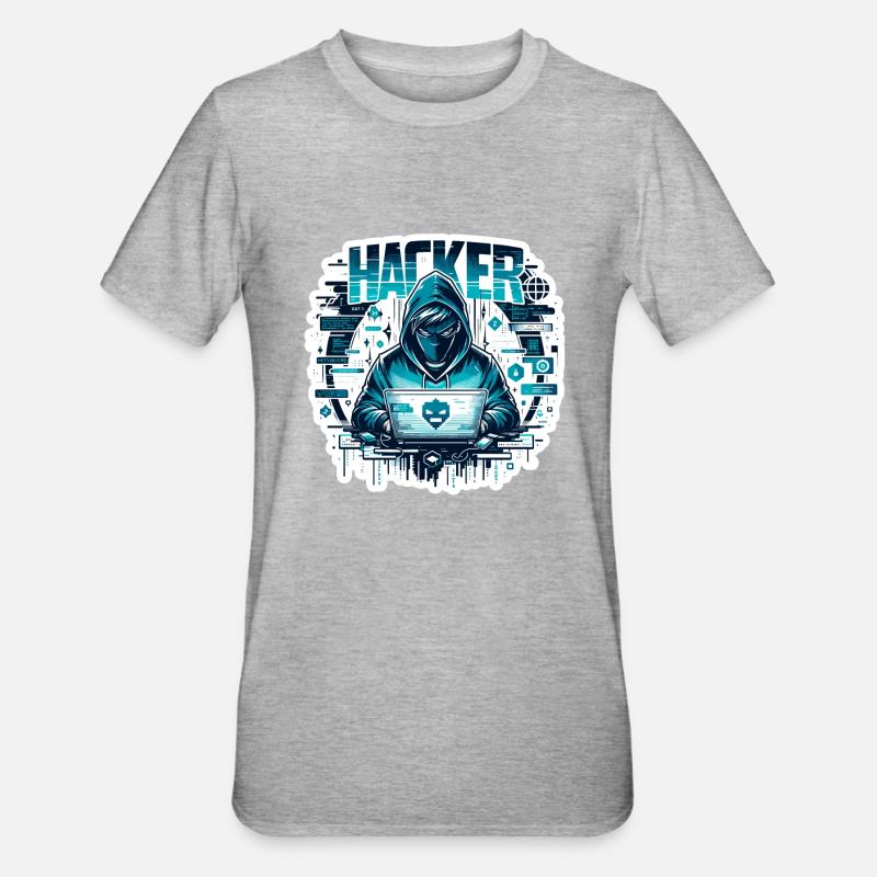 Hacker - Illustration - T-shirt polycoton Unisexe - gris chiné