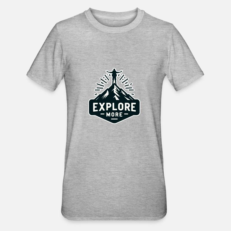 Explore more - Wanderer - Unisex Polycotton T-Shirt - Grau meliert