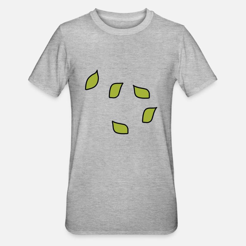 Green Leaves Leaf Pattern Tree - Unisex Polycotton T-Shirt - heather grey